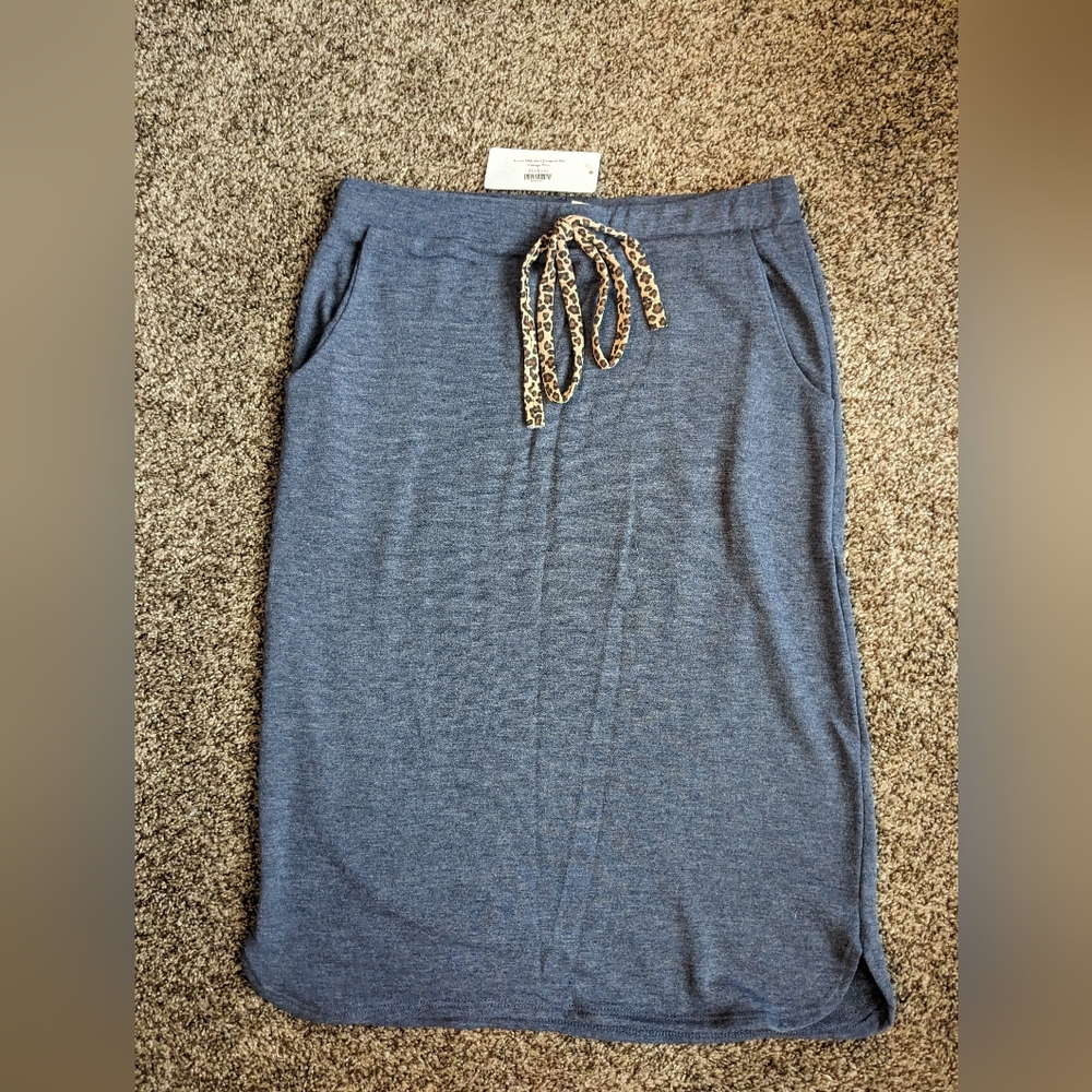 Leopard tie midi skirt